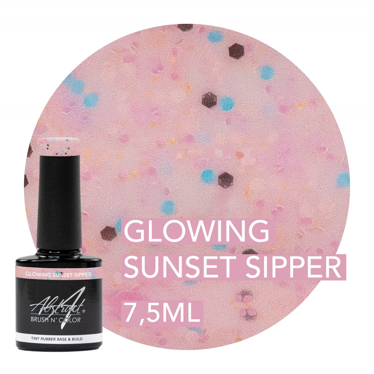 Glowing Sunset Sipper - TINY Rubber Base & Build Gel Abstract
